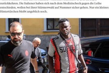 交易失败！踢球者：博尼法斯体检结果异常，AC米兰拒绝签约